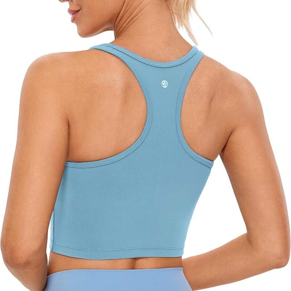 CRZ YOGA Butterluxe Womens Y-Back Racerback Longline Sports Bra